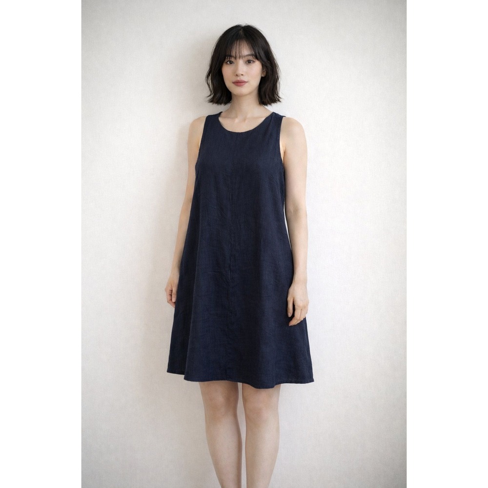 EMERSON‎ FRY INDIA COLLECTION Linen Blend Sleeveless A-Line Dress Women's Small